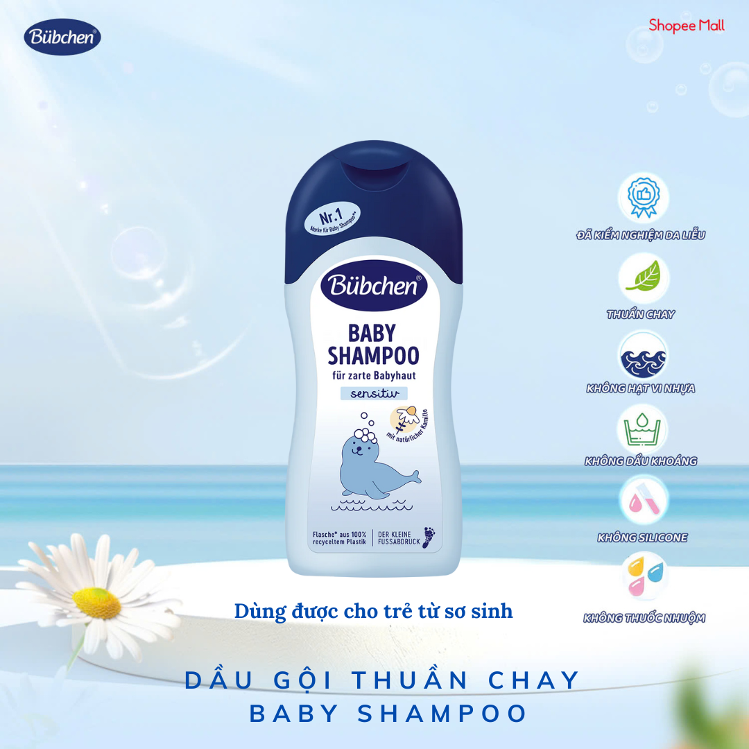 Dầu gội thuần chay cho cả gia đình Bubchen Baby Shampoo