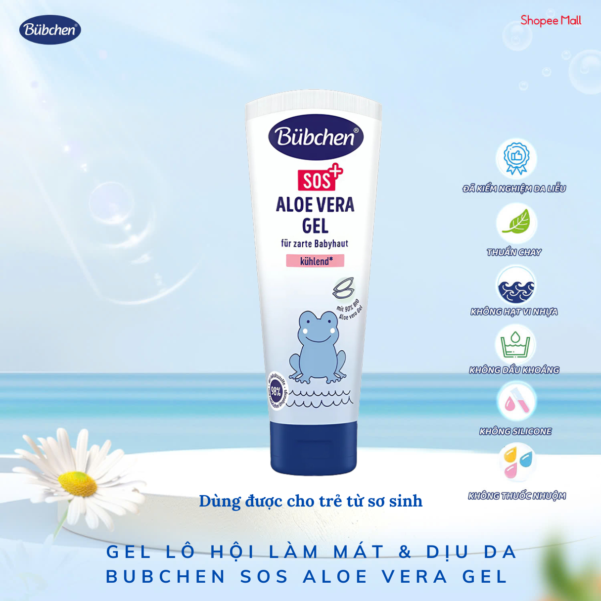 GEL LÔ HỘI LÀM MÁT & DỊU DA BUBCHEN SOS ALOE VERA GEL 75ml