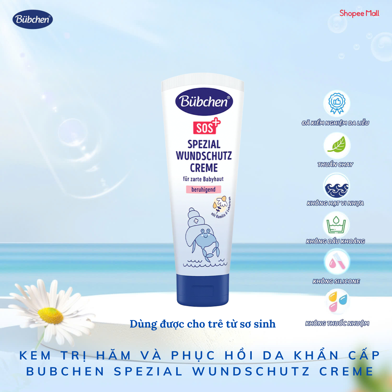 Kem trị hăm và phục hồi da khẩn cấp Bubchen Spezial Wundschutz Creme