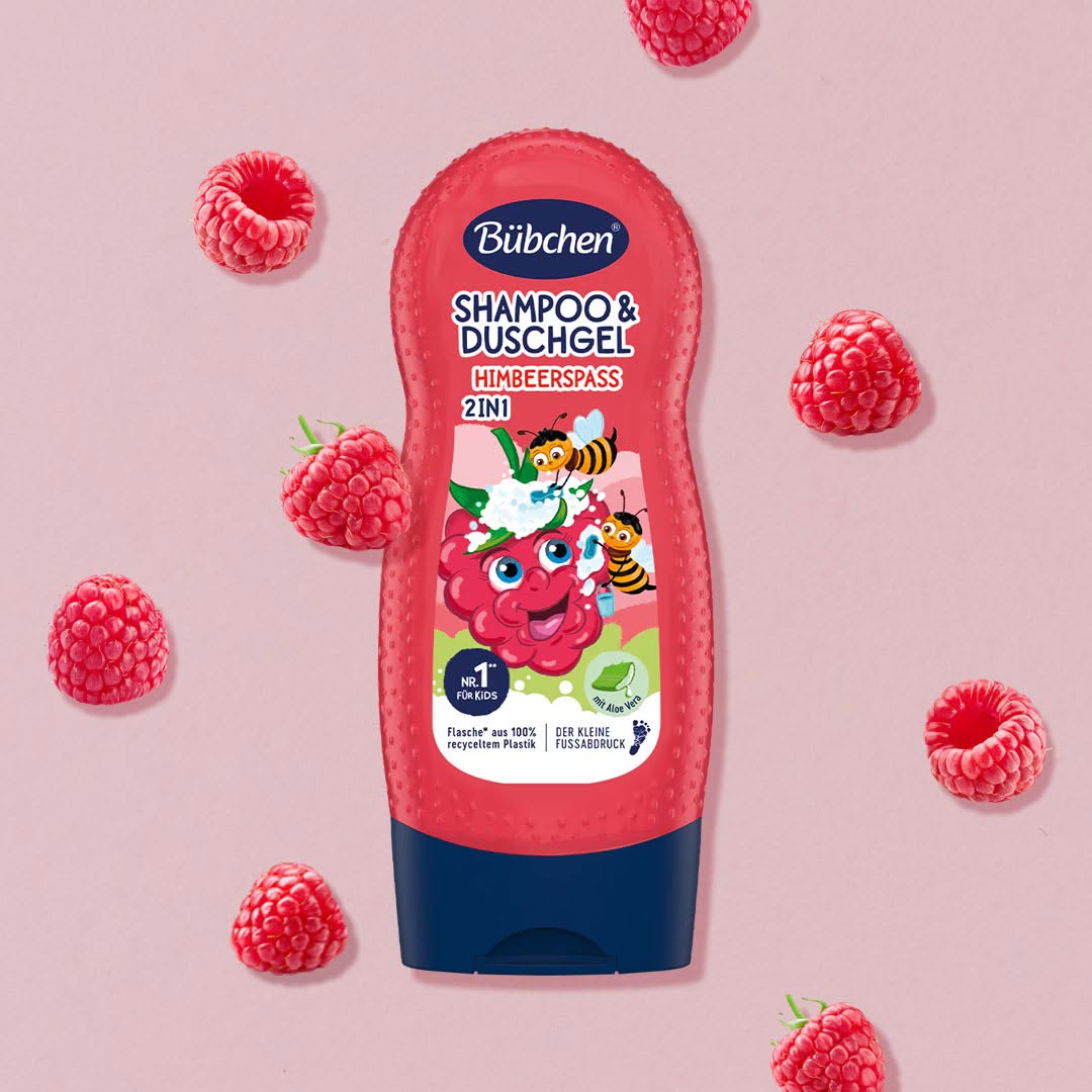 Sữa tắm gội thuần chay hương mâm xôi Bubchen Himbeerspaß 230ml