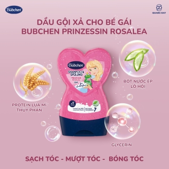 Bubchen Prinzessin Rosalea: Dầu gội xả châu Âu cho mái tóc bé gái mềm mượt, thơm ngọt