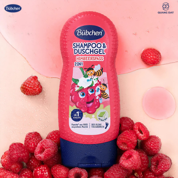 Sữa tắm gội thuần chay hương mâm xôi Bubchen Himbeerspaß 230ml