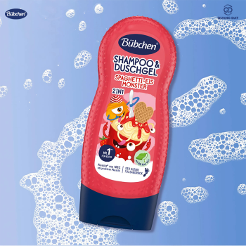 Sữa tắm gội thuần chay hương trái cây Bubchen Spaghetti Eis Monster 230ml